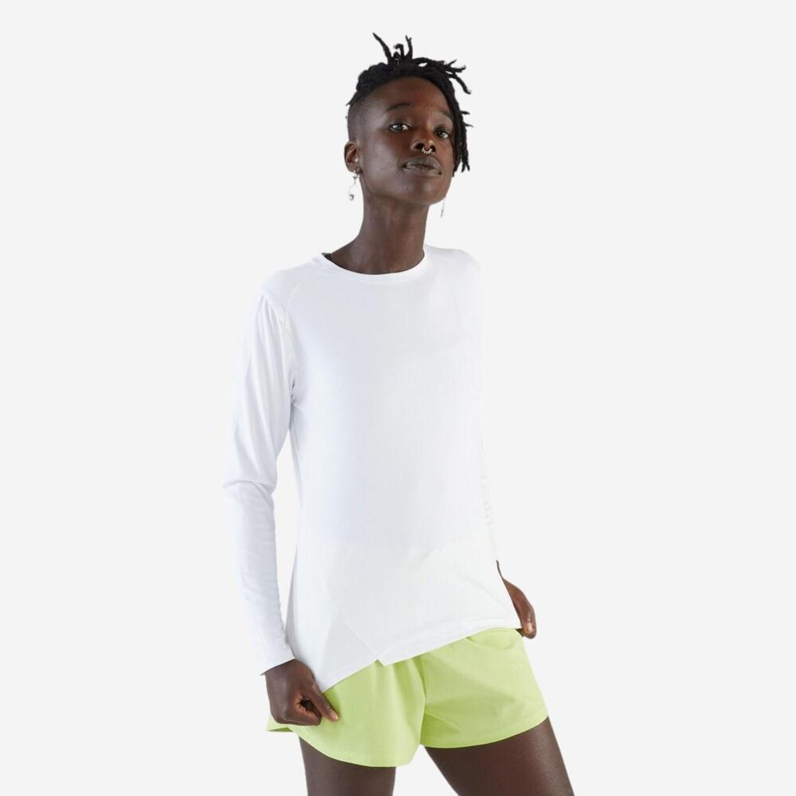 데카트론 여성 러닝 긴팔 티 런 선 프로텍트 100 울트라 화이트(DECATHLON Women's Running Long-Sleeved T-Shirt Run Sun Protect 100 Ultra White) - 3