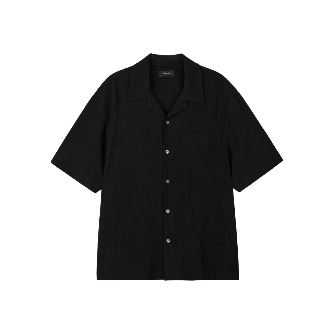 티엔지티 키노시타 시어서커 오픈 카라 셔츠 블랙(TNGT Kinoshita Seersucker Open Collar Shirt Black)