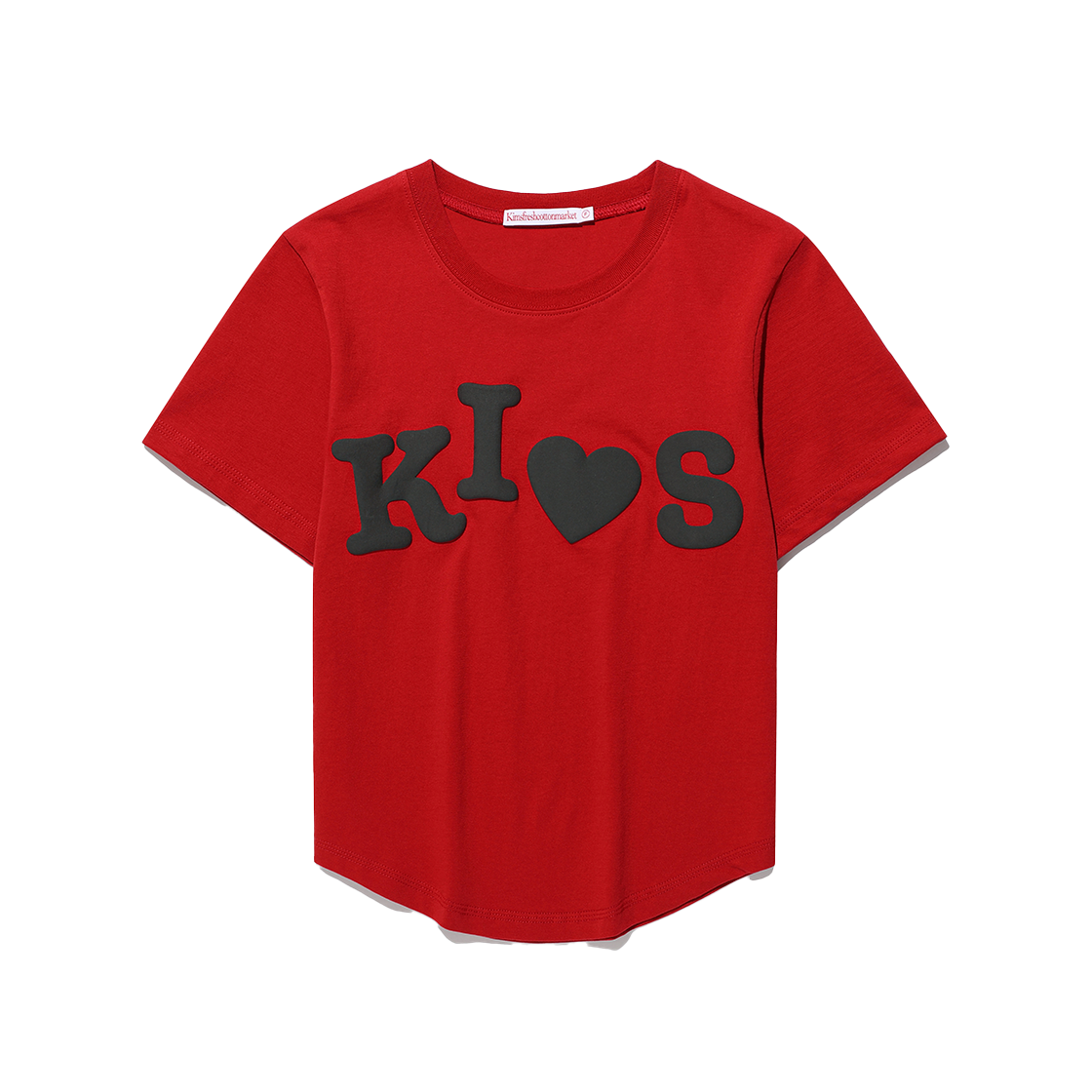 KIB6MFT503ARE Kims Fresh Cotton Market Bumpy Kiss Logo Tee Red