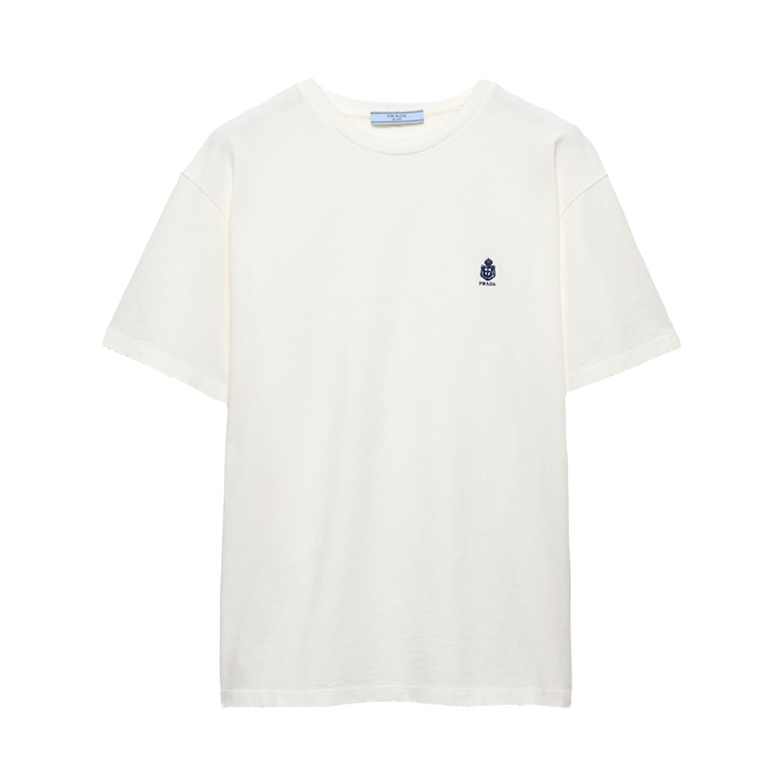3578BR-19Z8-F0009 (W) Prada Garment-Dyed Jersey T-Shirt White