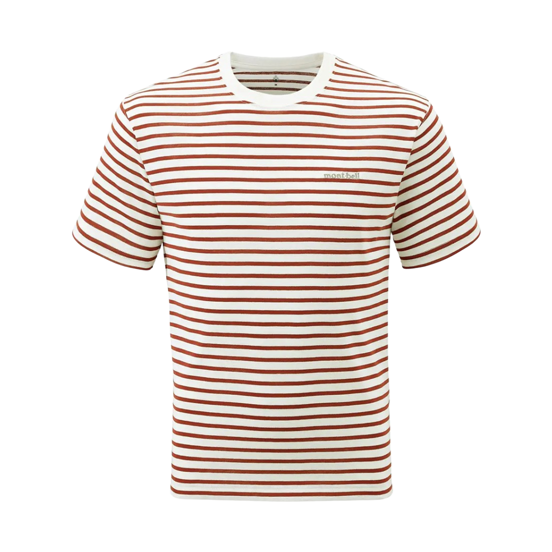1104816 Montbell Wickron Striped T-Shirt Ivory Rust