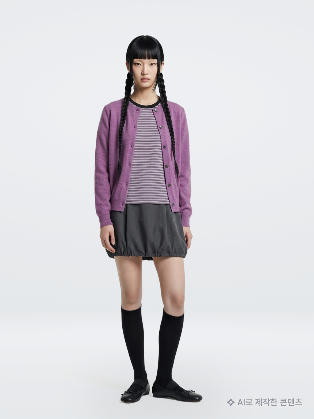 (W) Pleats Please Issey Miyake Mist July Top Dark Blue, sayuu Wool Lounge Maxi Skirt Brown 착용 스타일 - 7
