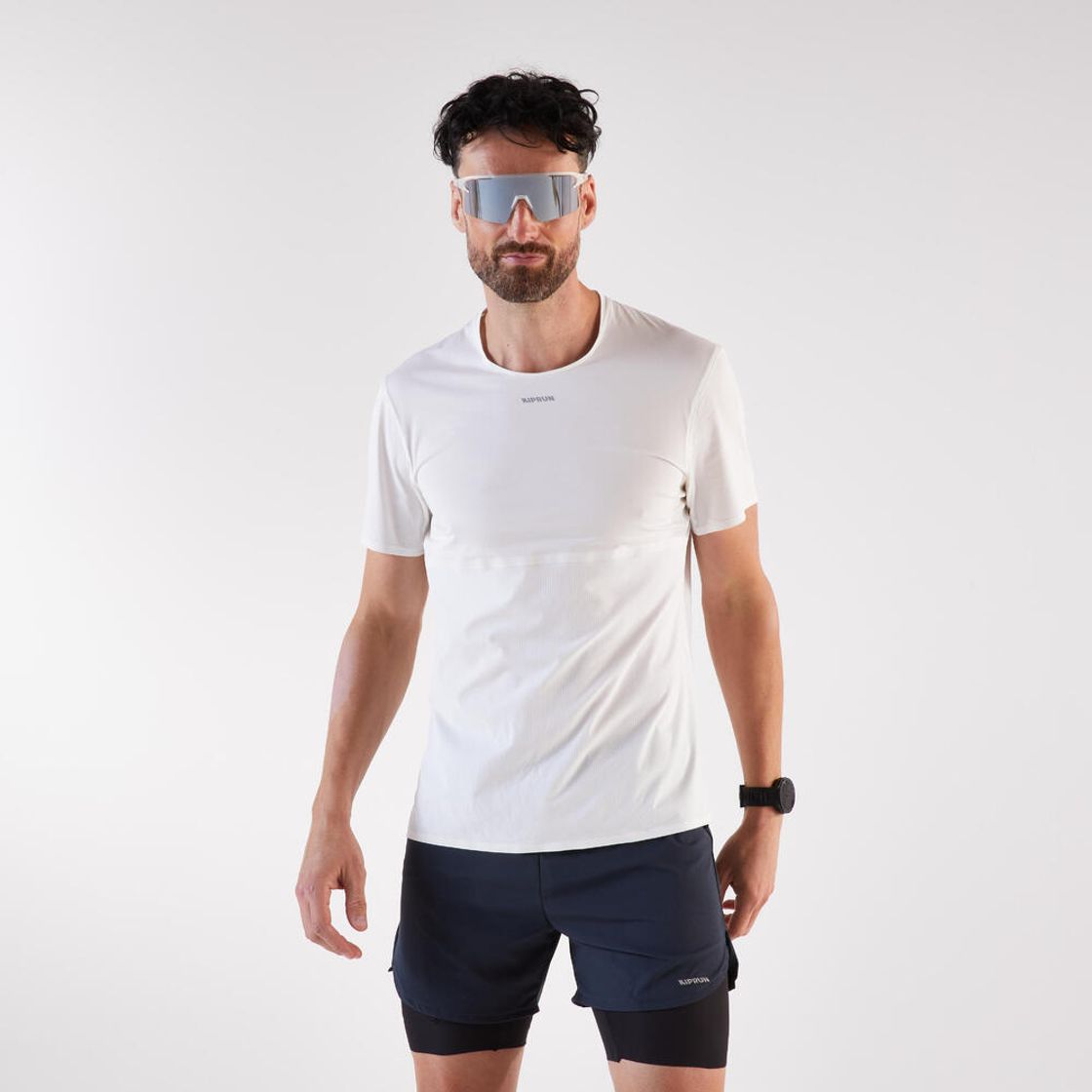 데카트론 남성 러닝 경량 반팔 티 런 라이트 900 울트라 화이트(DECATHLON Men's Running Lightweight Short-Sleeved T-Shirt Run Light 900 Ultra White) - 2