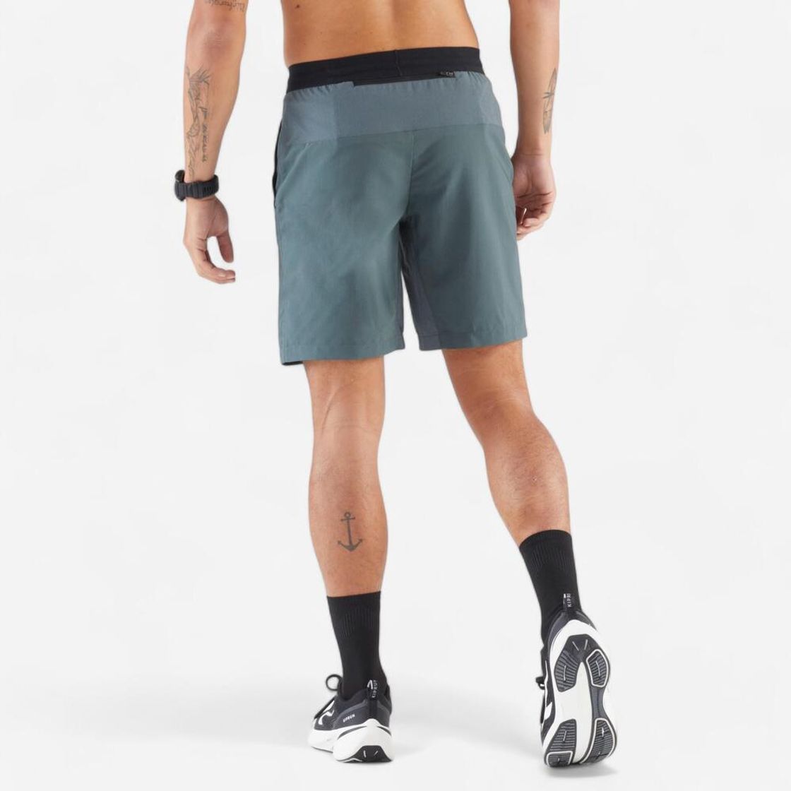데카트론 남성 8인치 러닝 경량 쇼츠 런 드라이 플러스 500 스모크 그린(DECATHLON Men's 8" Running Lightweight Shorts Run Dry Plus 500 Smoke Green) - 2