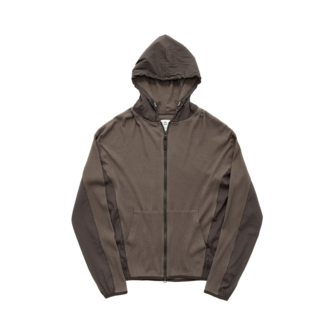 폴리테루 A.F. 블록 집 후디 (재페니즈 저지) 브라운(Polyteru A.F. Block Zip Hoodie (Japanese Jersey) Brown)
