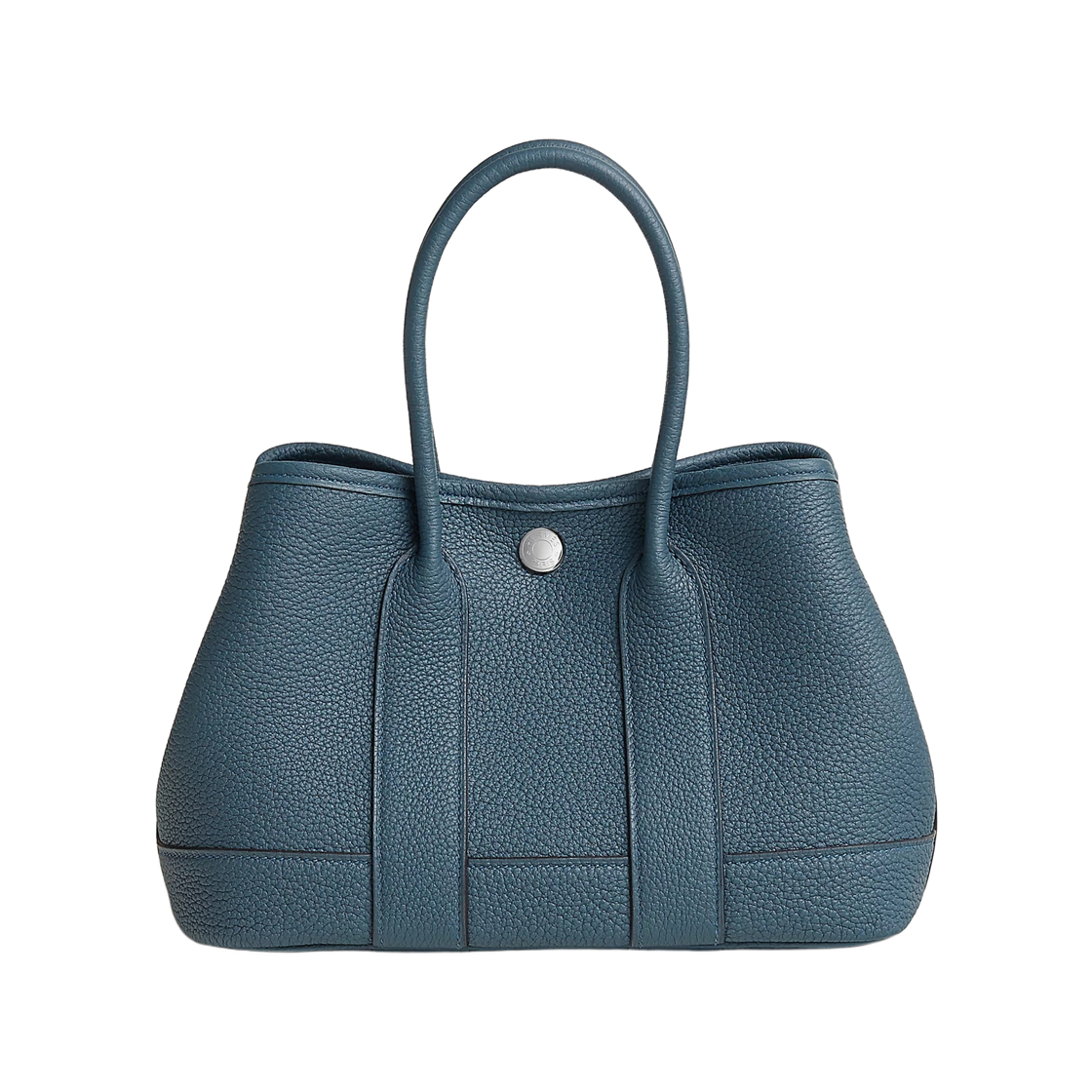 H086422CKN7 Hermes Neo Garden Party 23 Bag Negonda & Palladium Bleu Tempete
