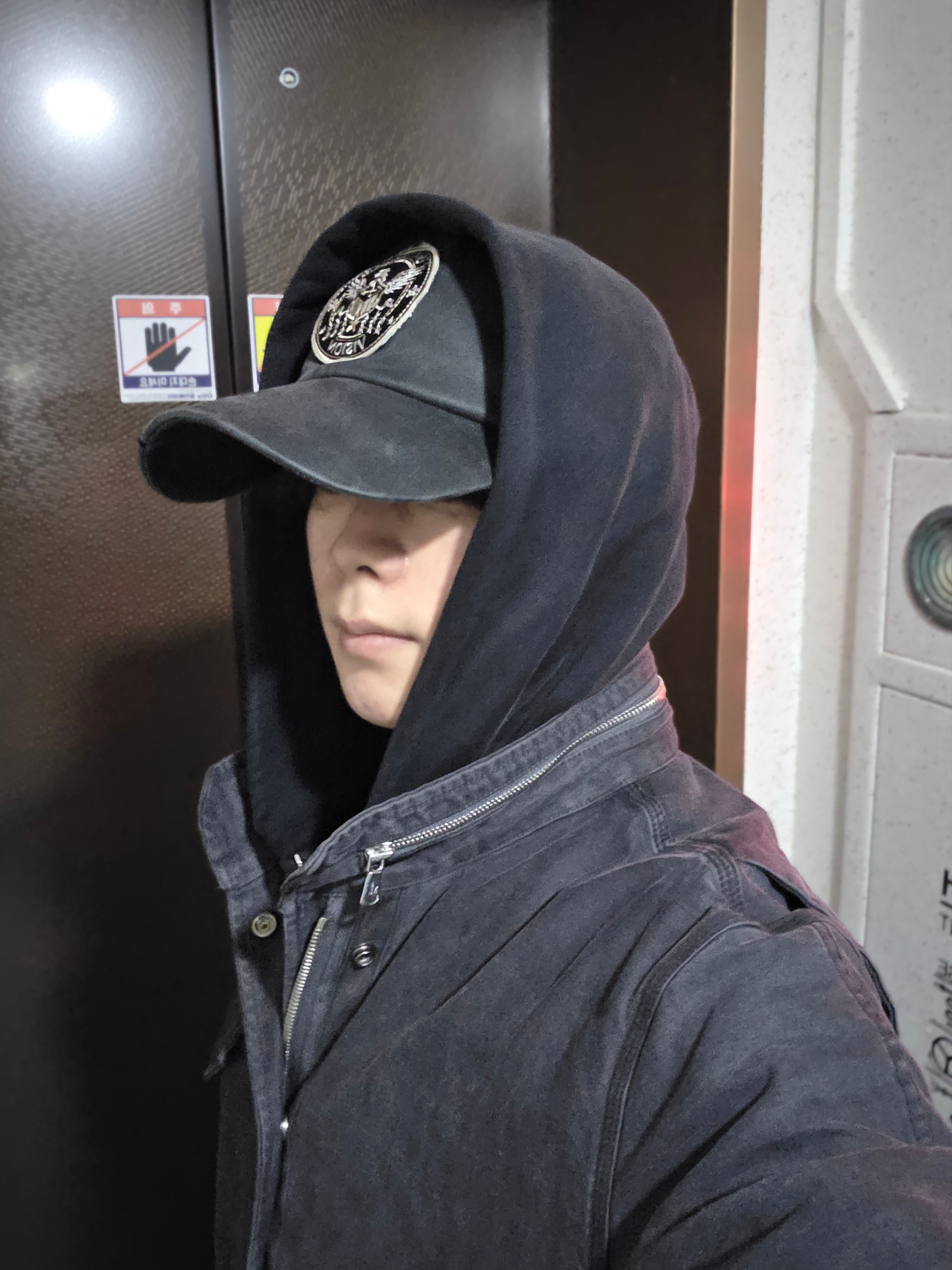 ETCE United Patch Ball Cap Charcoal, Dr. Martens x Rick Owens Quad Sole Steel Toe Boots Black 착용 스타일 - 2