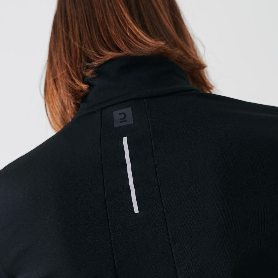 데카트론 여성 하프집 러닝 긴팔 티 런 웜 100 스모크 블랙(DECATHLON Women's Half-Zip Running Long-Sleeved T-Shirt Run Warm 100 Smoked Black) - 3