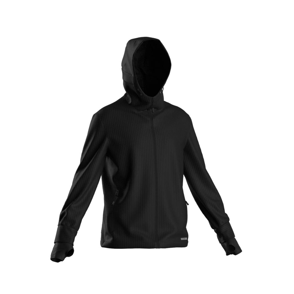 8645567 DECATHLON Men's Running Jacket Run Warm 500 Smoke Black