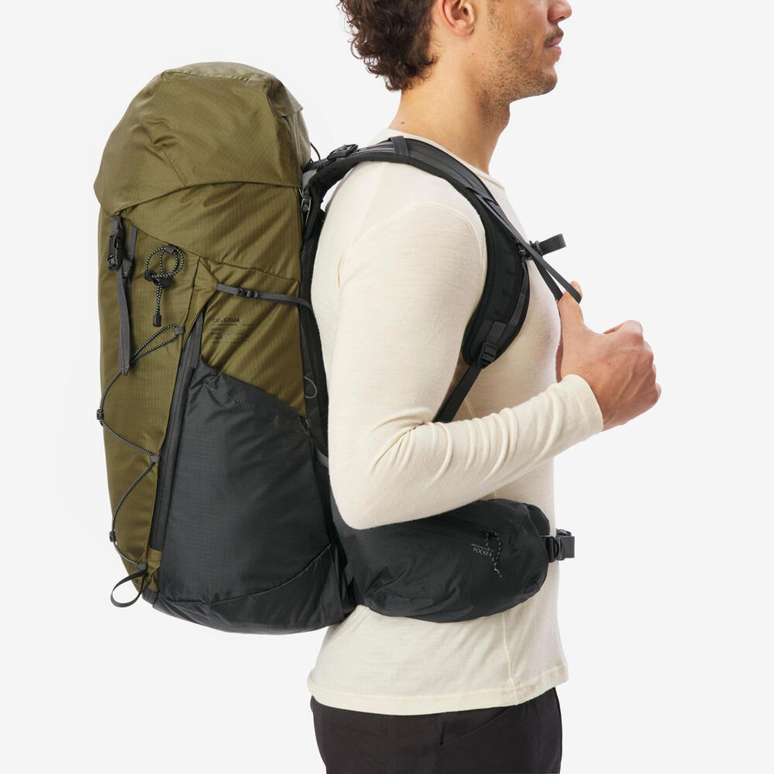 데카트론 하이킹 백팩 38L MH900 골든 올리브 그린(DECATHLON Hiking Backpack 38L MH900 Golden Olive Green) - 5