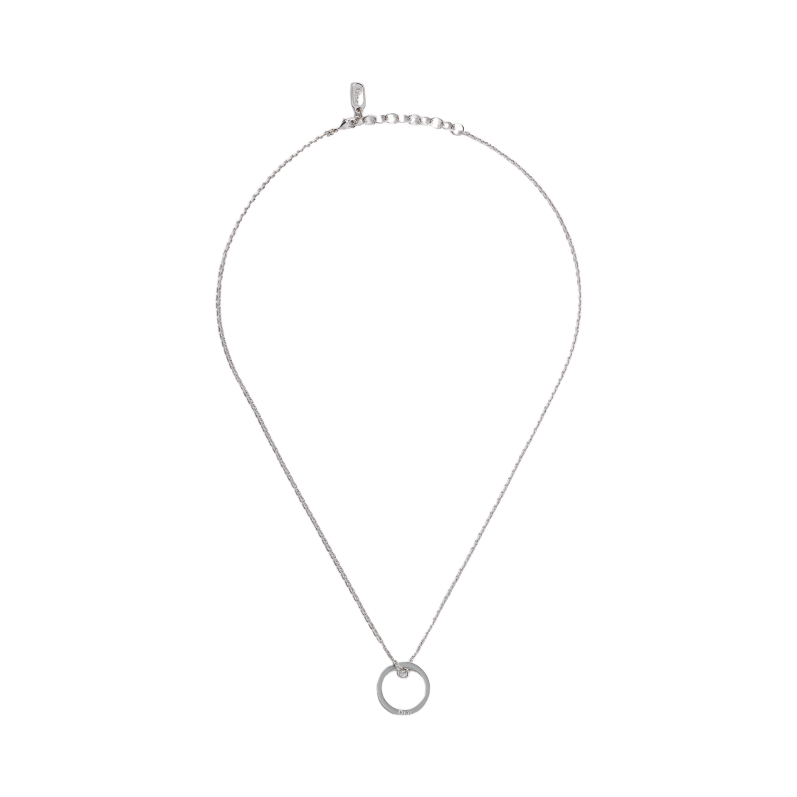 N3682WOMLQ-D28G (W) Dior Night Code Necklace Silver Finish Metal And Crystal Lacquer Gray