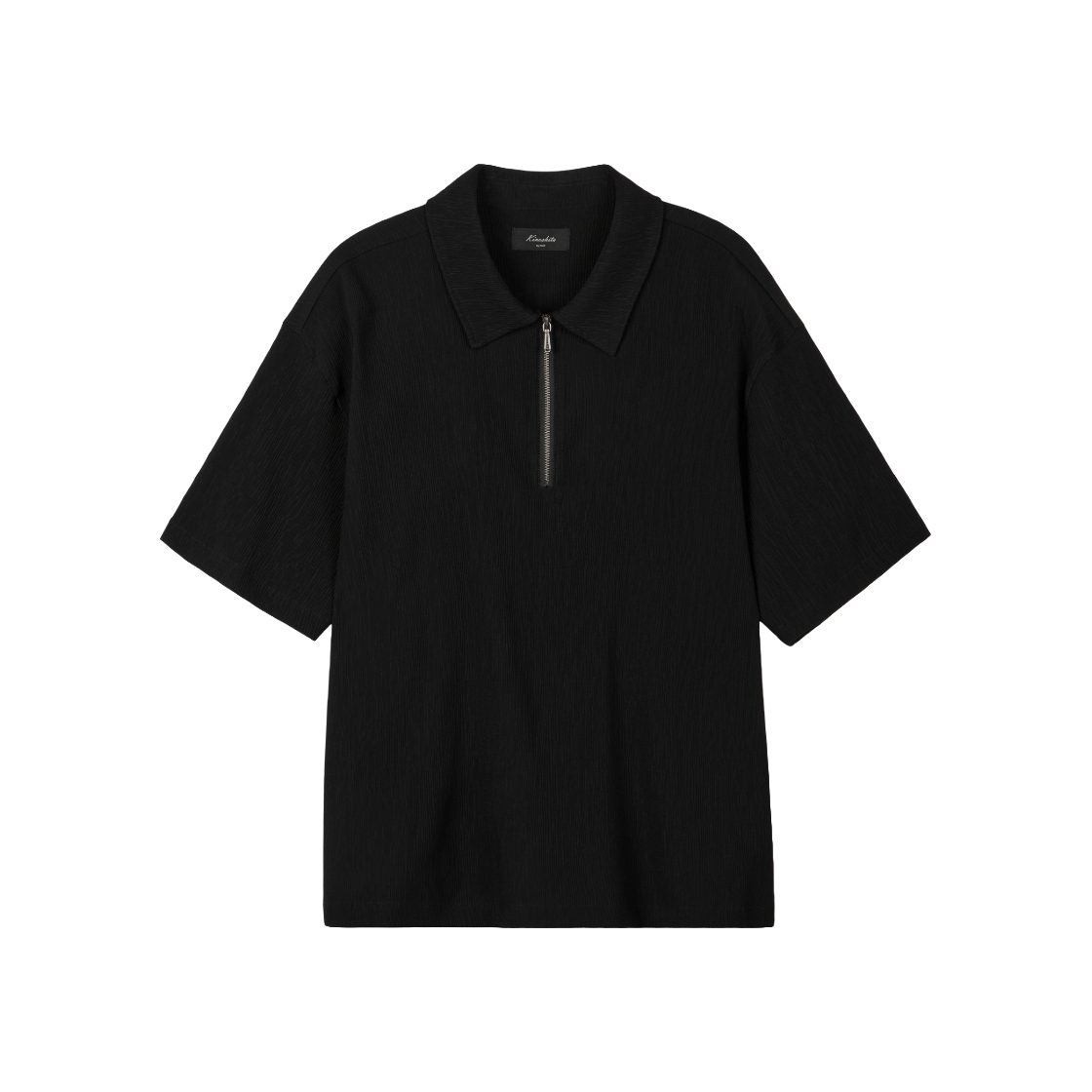 티엔지티 키노시타 시어서커 쿼터 집업 티셔츠 블랙(TNGT Kinoshita Seersucker Quarter Zip Black) - 1