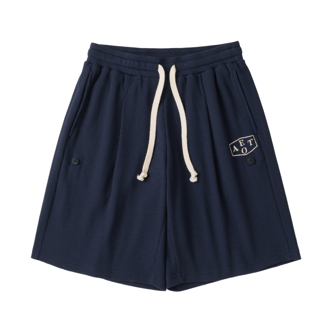 에토아 와플 롤업 쇼츠 네이비(aetoa Waffle Roll-Up Shorts Navy)