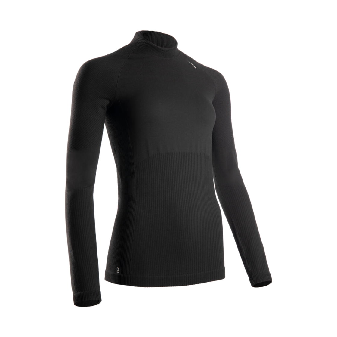 8751028 DECATHLON Women's Running Seamless Long-Sleeved T-Shirt Run Skincare 500 Smoke Black