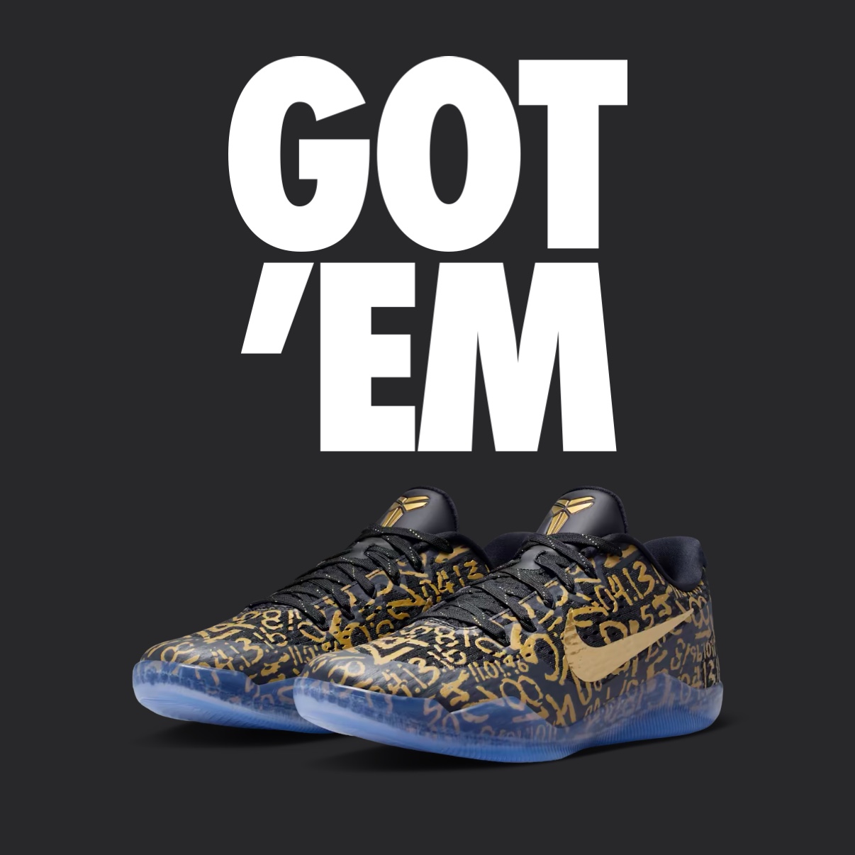 Nike Kobe 11 Protro Black and Metallic Gold 착용 스타일