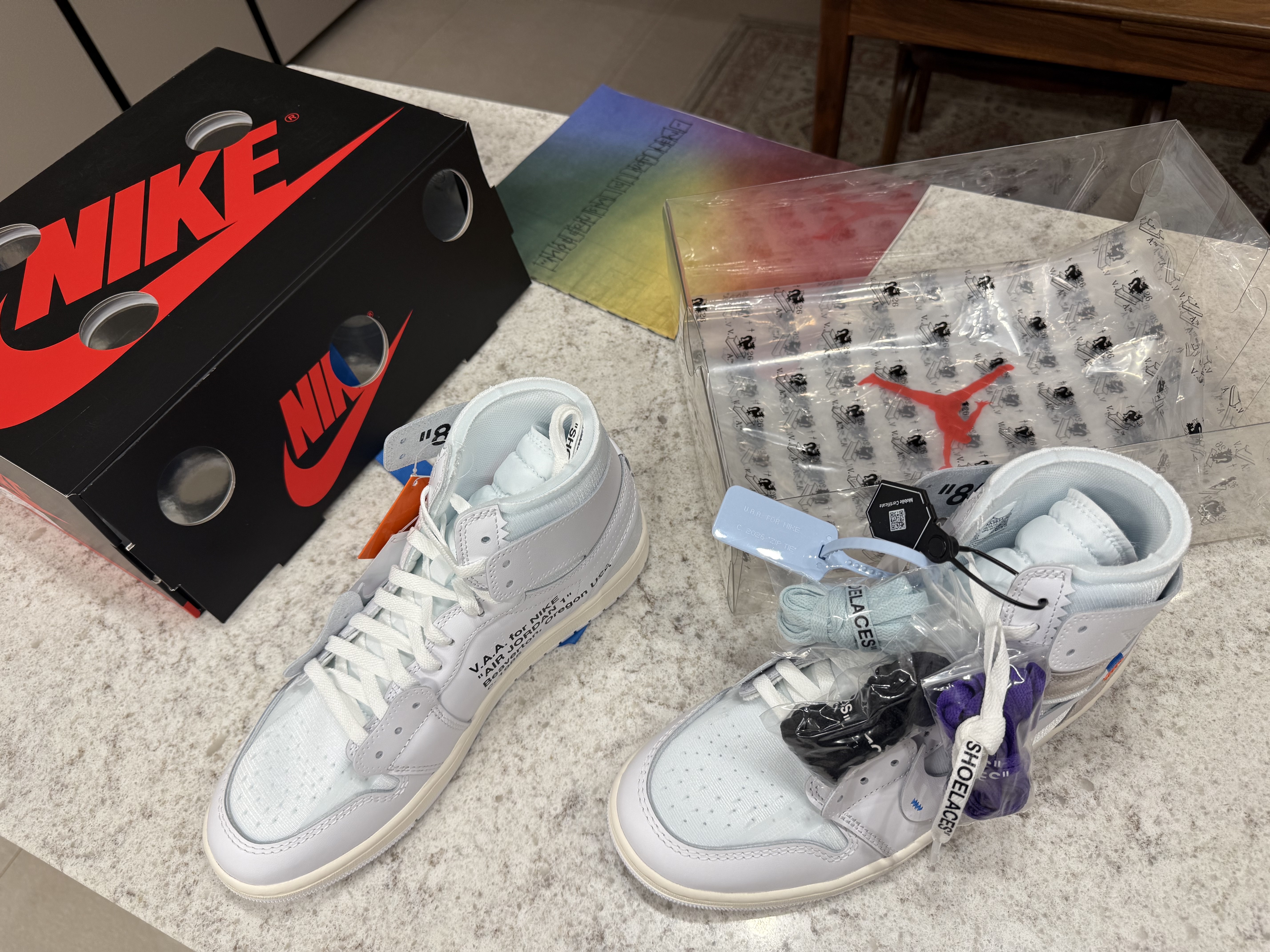 Jordan 1 x Virgil Abloh Archive Retro High Alaska White 착용 스타일 - 2