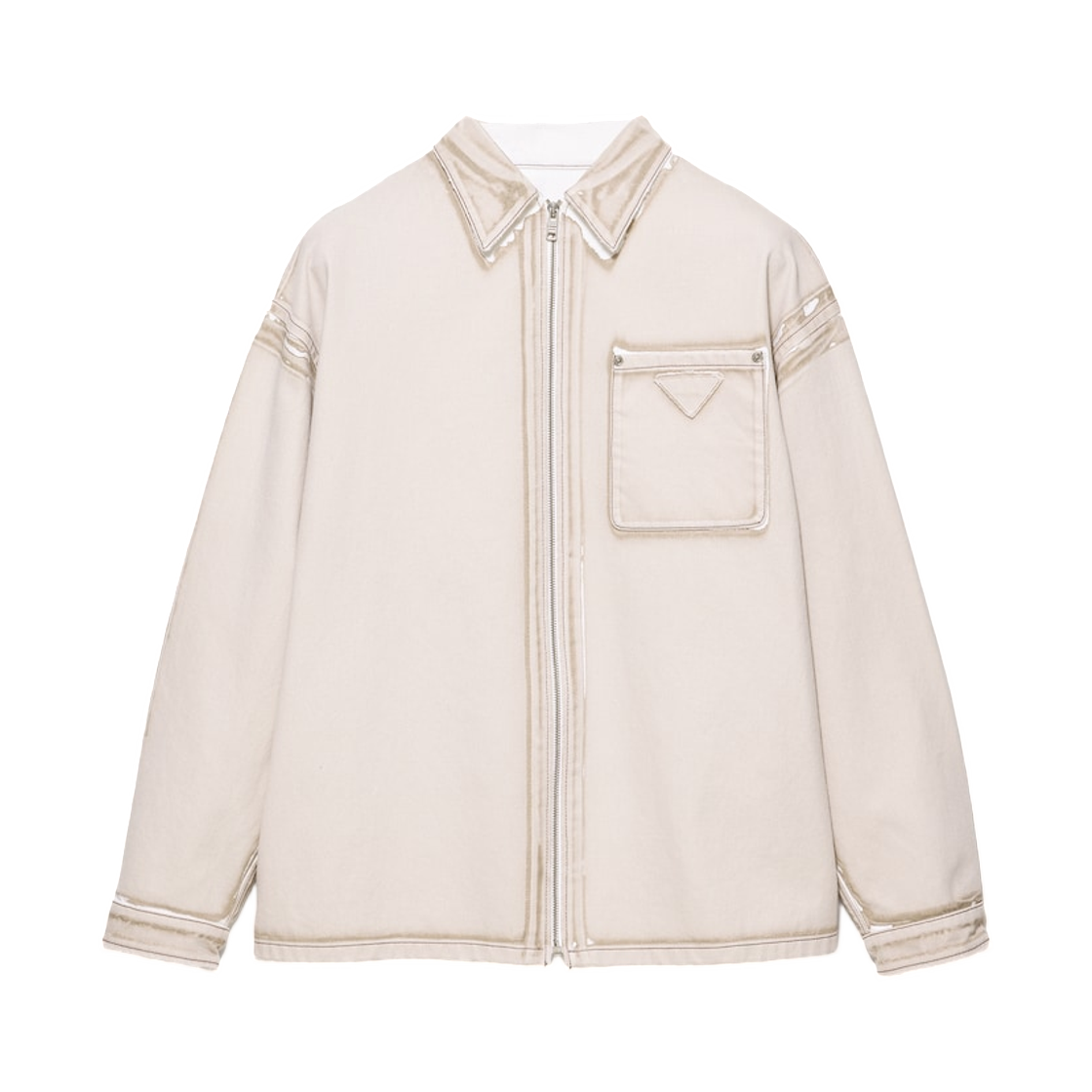 프라다 불 데님 지퍼 셔츠 카라멜(Prada Bull Denim Zipper Shirt Caramel)