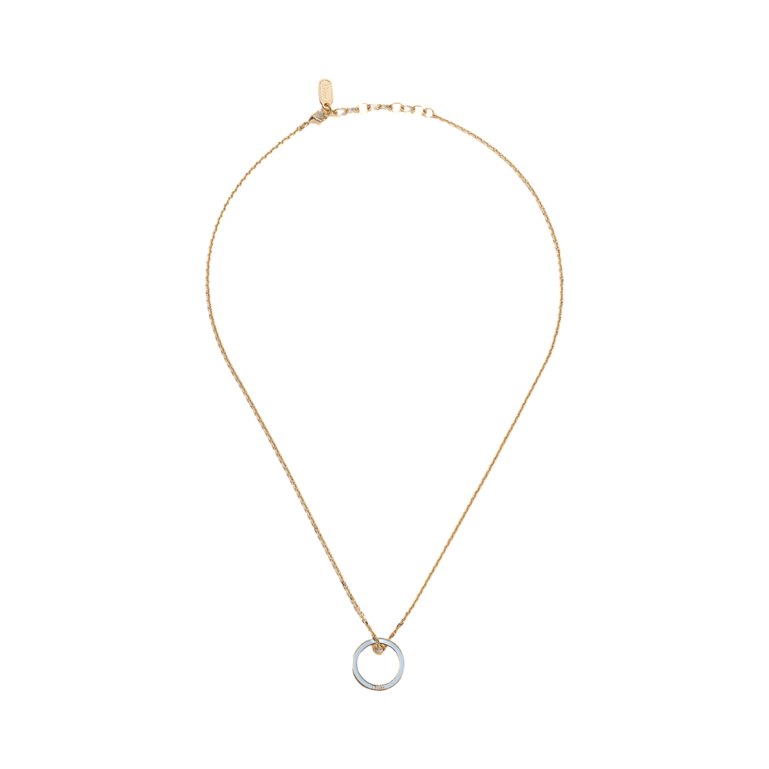 N3682WOMLQ-D308 (W) Dior Night Code Necklace Gold Finish Metal And Crystal Lacquer Sky Blue