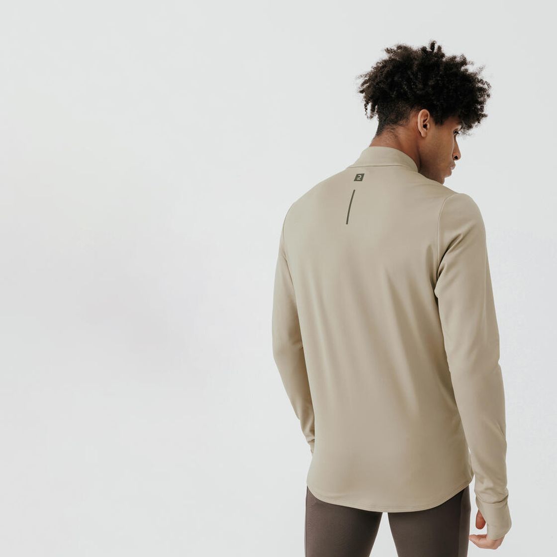 데카트론 남성 하프집 러닝 긴팔 티 런 웜 100 애쉬 베이지(DECATHLON Men's Half-Zip Running Long-Sleeved T-Shirt Run Warm 100 Ash Beige) - 3