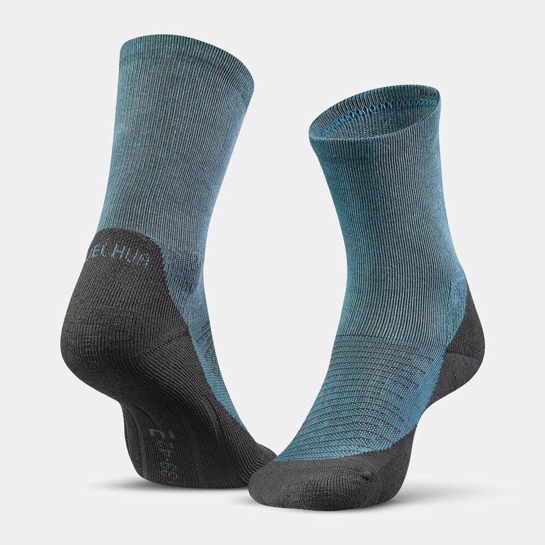데카트론 등산 장목 양말 2켤레 하이크 100 슬레이트 블루(DECATHLON Hiking High Socks 2 Pairs Hike 100 Slate Blue) - 3