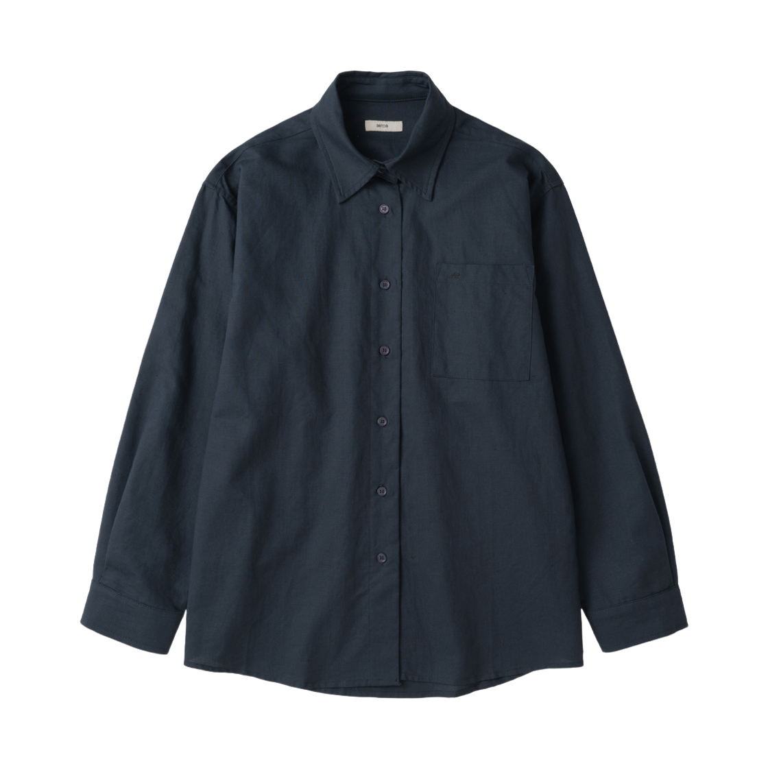에토아 오버사이즈 린넨 셔츠 네이비(aetoa Oversized Linen Shirt Navy)