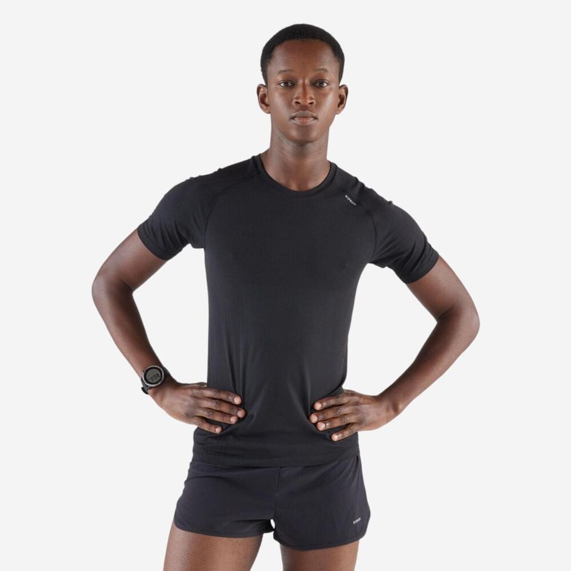 데카트론 남성 3인치 러닝 쇼츠 500 스플릿(브리프 내장) 스모크 블랙(DECATHLON Men's 3" Running Shorts 500 Split (Built-in Briefs) Smoke Black) - 4