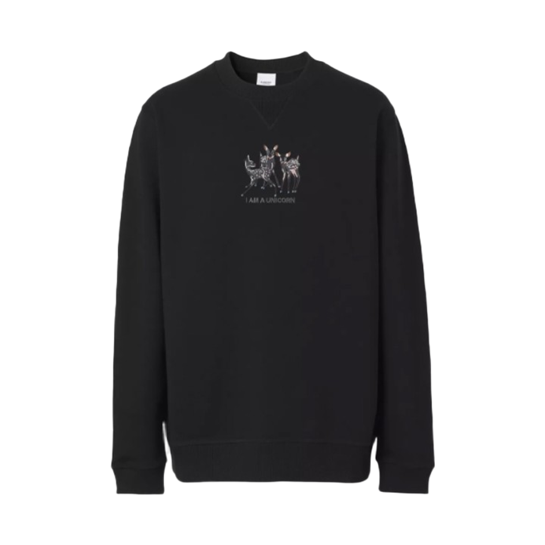 8042689 Burberry Crewneck Printed Long Sleeve Sweatshirt Black