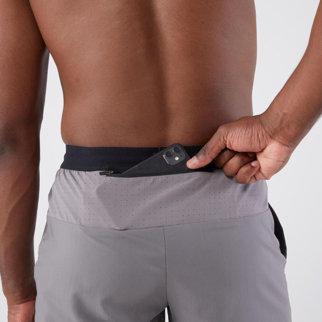 데카트론 남성 8인치 러닝 경량 쇼츠 런 드라이 플러스 500 그래니트 그레이(DECATHLON Men's 8" Running Lightweight Shorts Run Dry Plus 500 Granite Grey) - 5