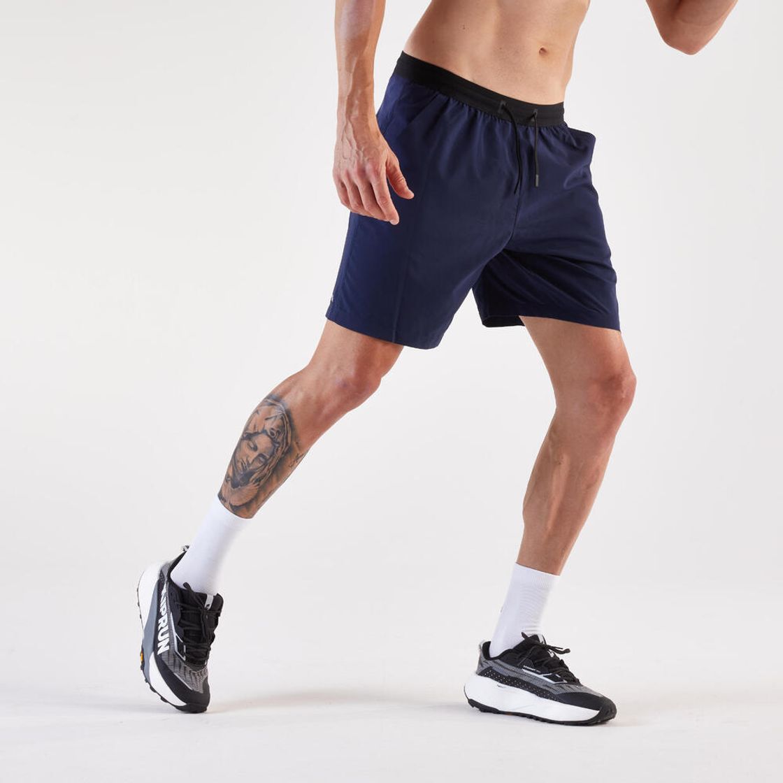데카트론 남성 8인치 러닝 경량 쇼츠 런 드라이 플러스 500 스틸 블루(DECATHLON Men's 8" Running Lightweight Shorts Run Dry Plus 500 Steel Blue) - 3