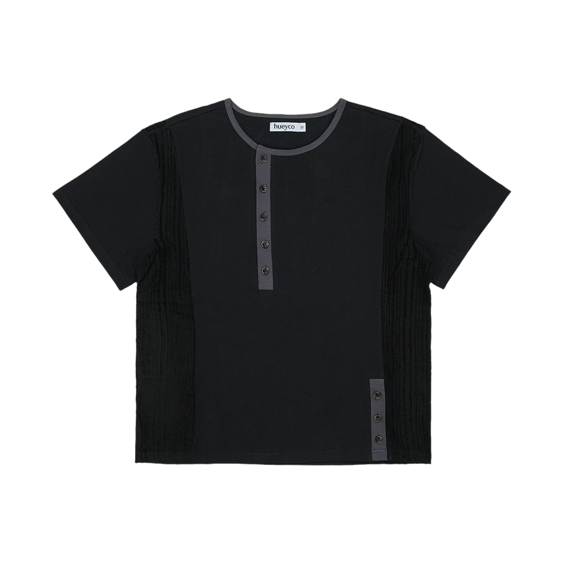 휴이 투 사이드 버튼 티 블랙(Huey Two Side Button Tee Black)