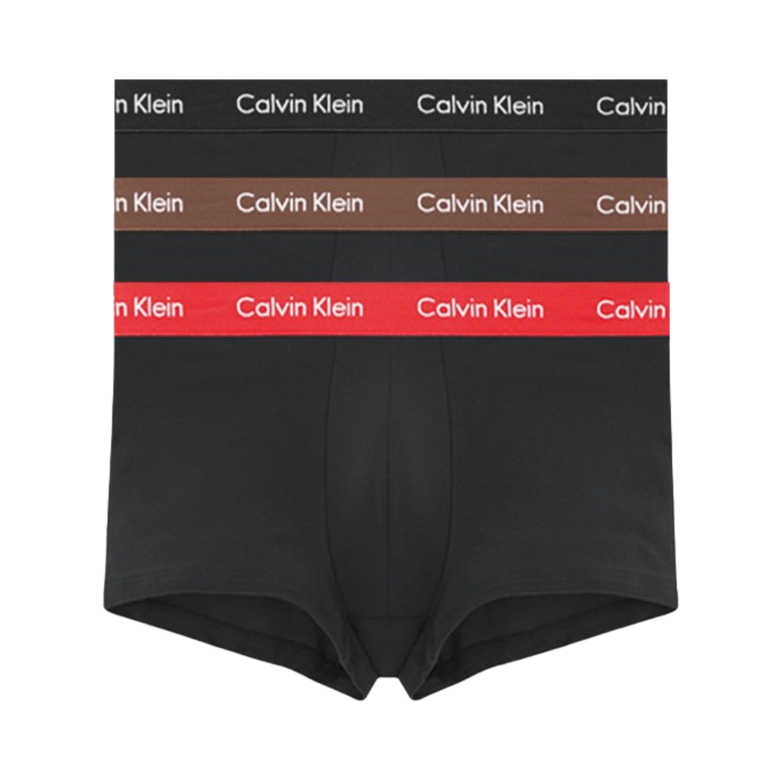 캘빈 클라인 코튼 스트레치 3팩 로우 라이즈 트렁크 멀티컬러(Calvin Klein Cotton Stretch 3-pack Low Rise Trunk Multicolor) - 1
