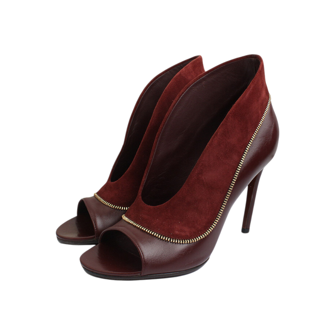 ITAE9MU7AFLR Louis Vuitton Burgundy Suede Neck Pumps