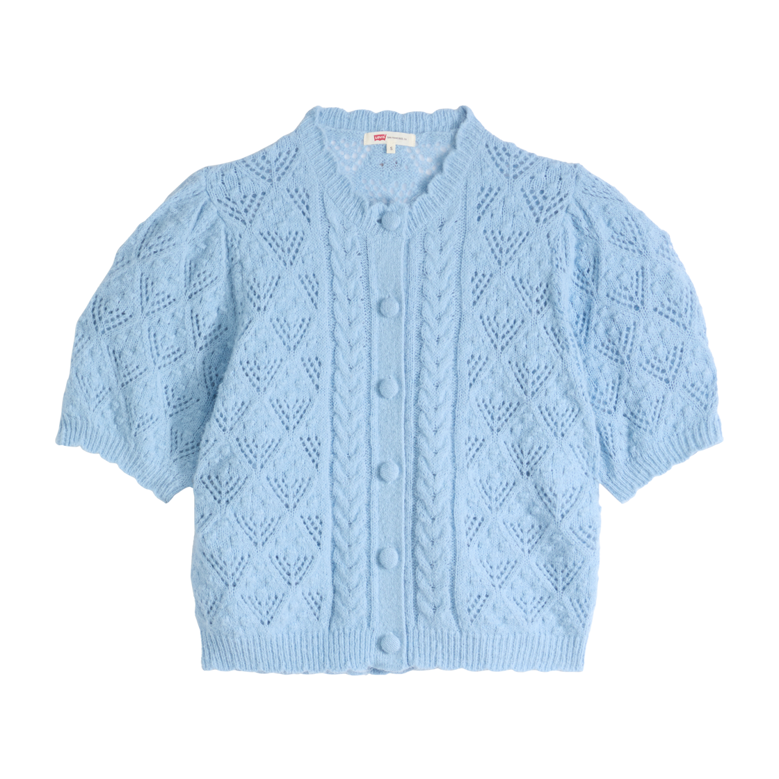 리바이스 폴린 포인텔 숏슬리브 가디건 블루(Levi's Pauline Pointelle Short Sleeve Cardigan Blue) - 1