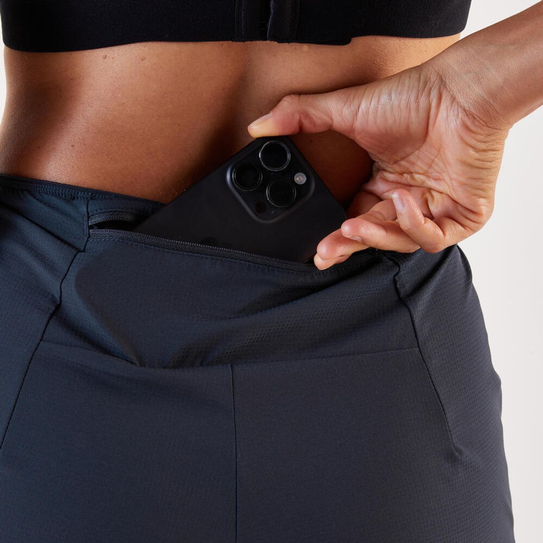 데카트론 여성 3인치 러닝 투인원 쇼츠 런 500 스모크 블랙(DECATHLON Women's 3" Running 2-in-1 Shorts Run 500 Smoke Black) - 5