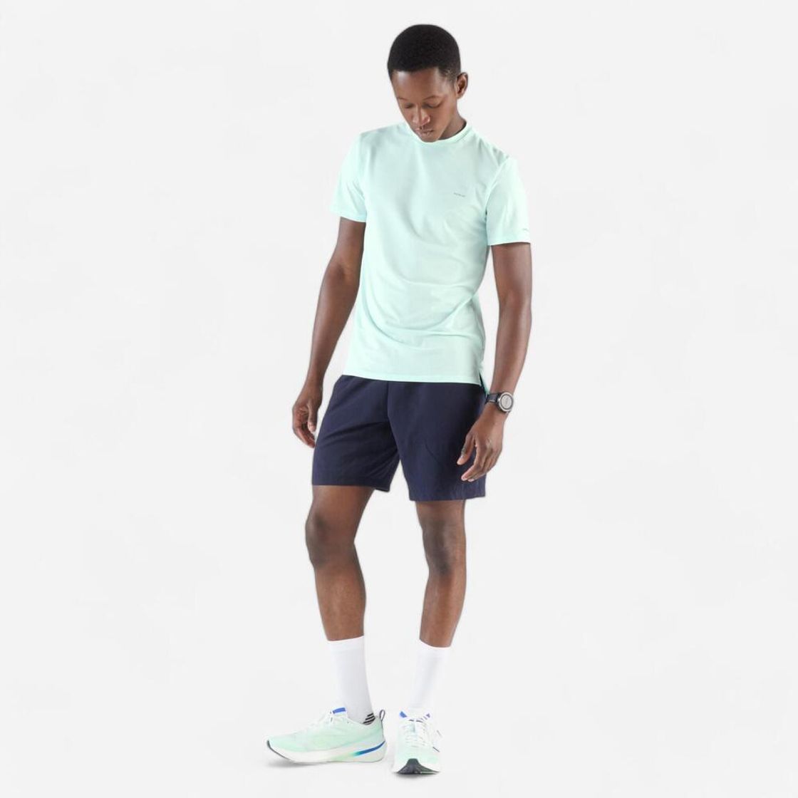 데카트론 남성 8인치 러닝 경량 쇼츠 런 드라이 플러스 500 아스팔트 블루(DECATHLON Men's 8" Running Lightweight Shorts Run Dry Plus 500 Asphalt Blue) - 3