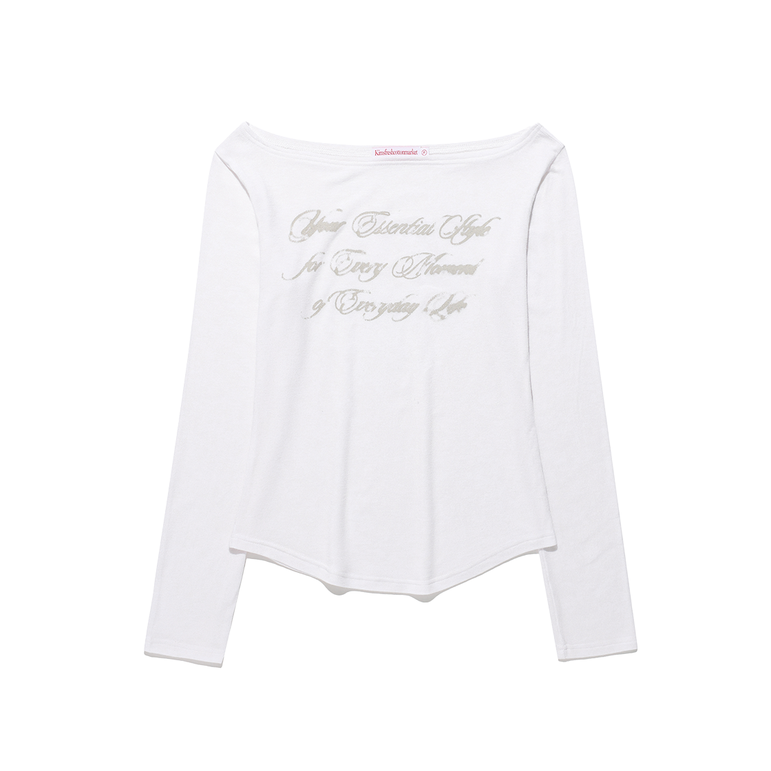 KIB6MFT566AWH Kims Fresh Cotton Market Sheer Wool Tencel LS Tee White