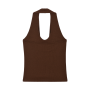 DHYANI Drape Halter Top (Brick Brown)