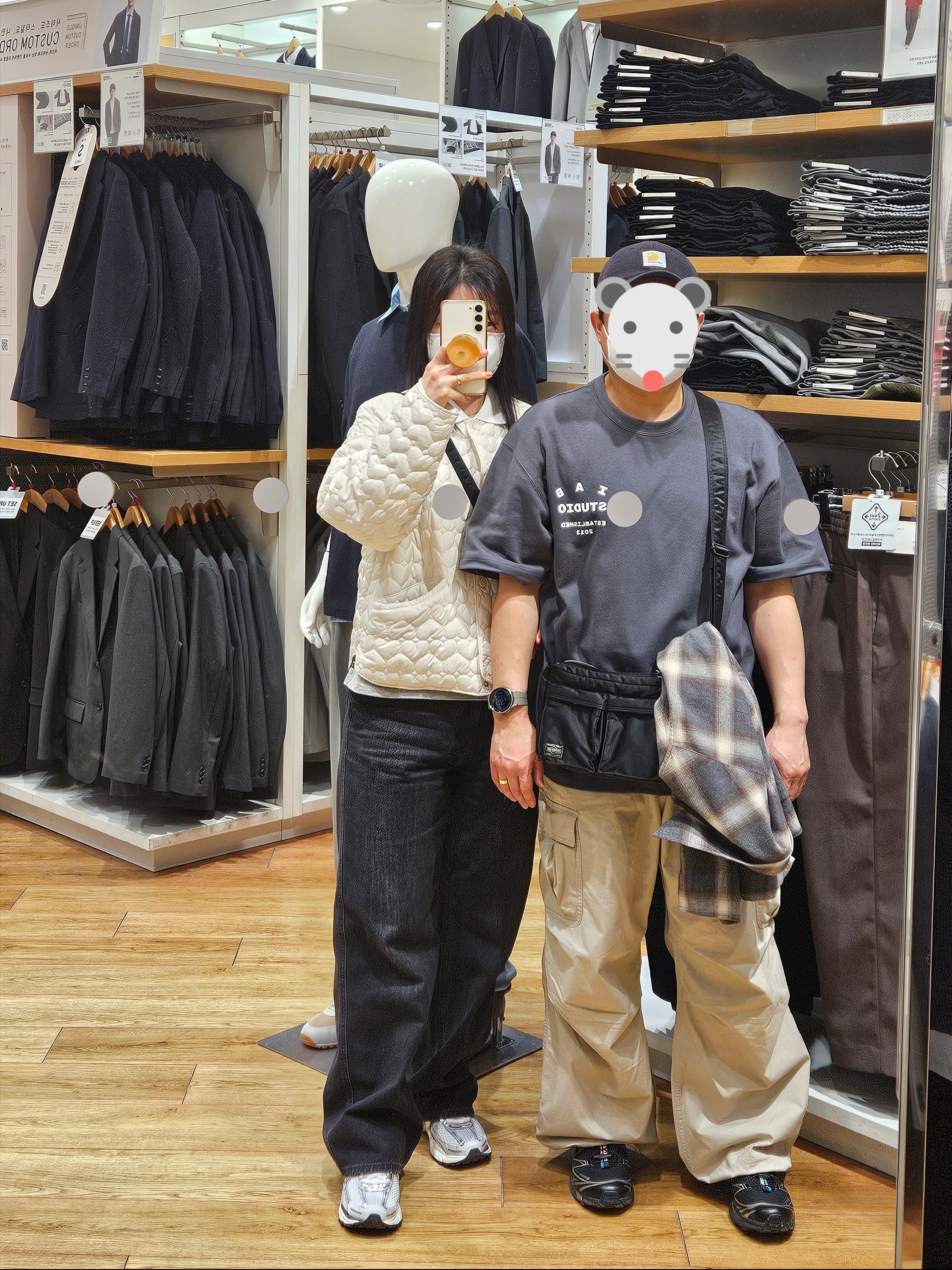 New Balance x Kian84 Run To Live Color Point Performance Mesh Cap Black, Nike Shox TL Black Metallic Hematite 착용 스타일 - 1