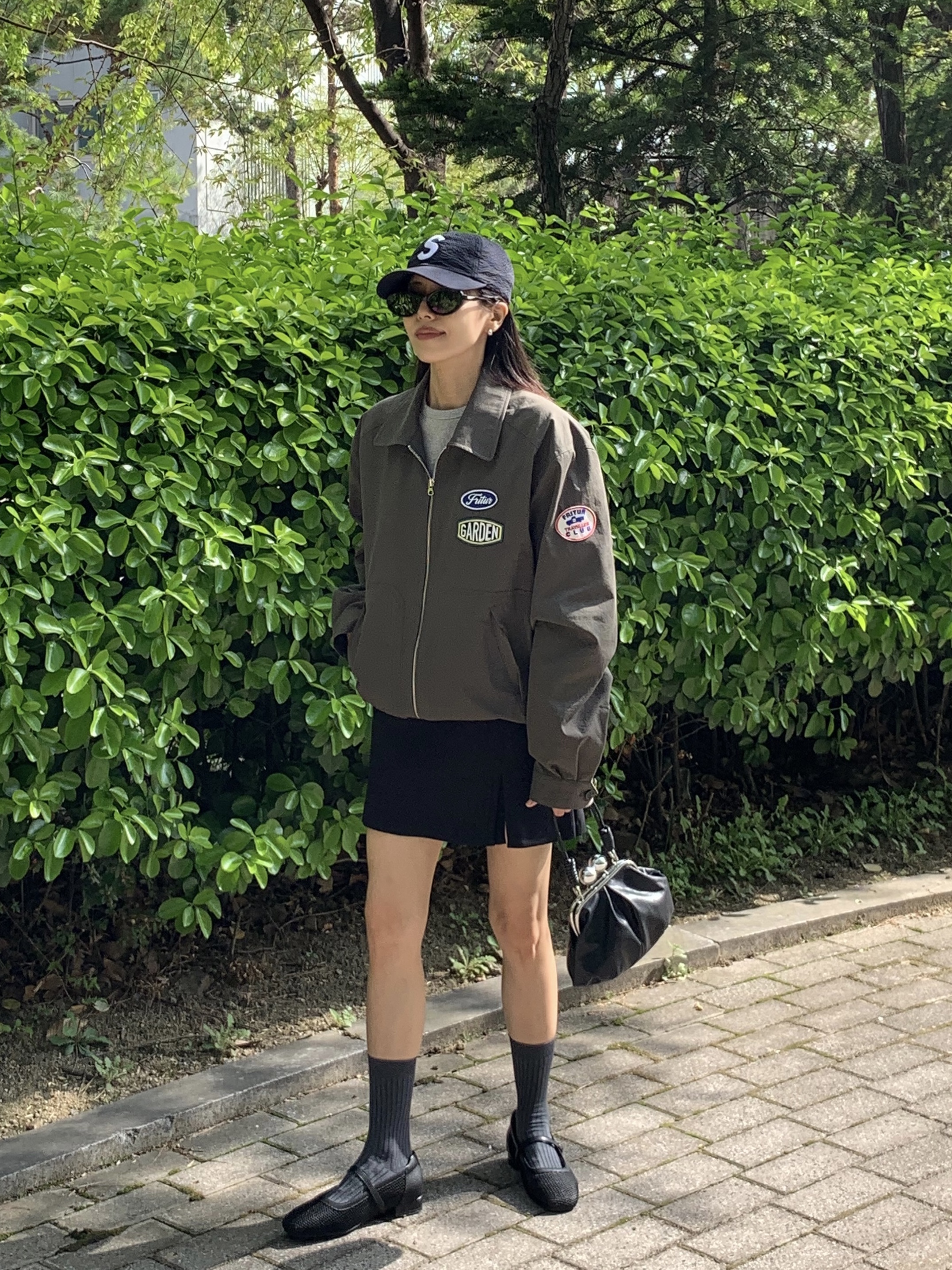 Supreme Seersucker S Logo 6-Panel Black - 24SS 착용 스타일 - 2