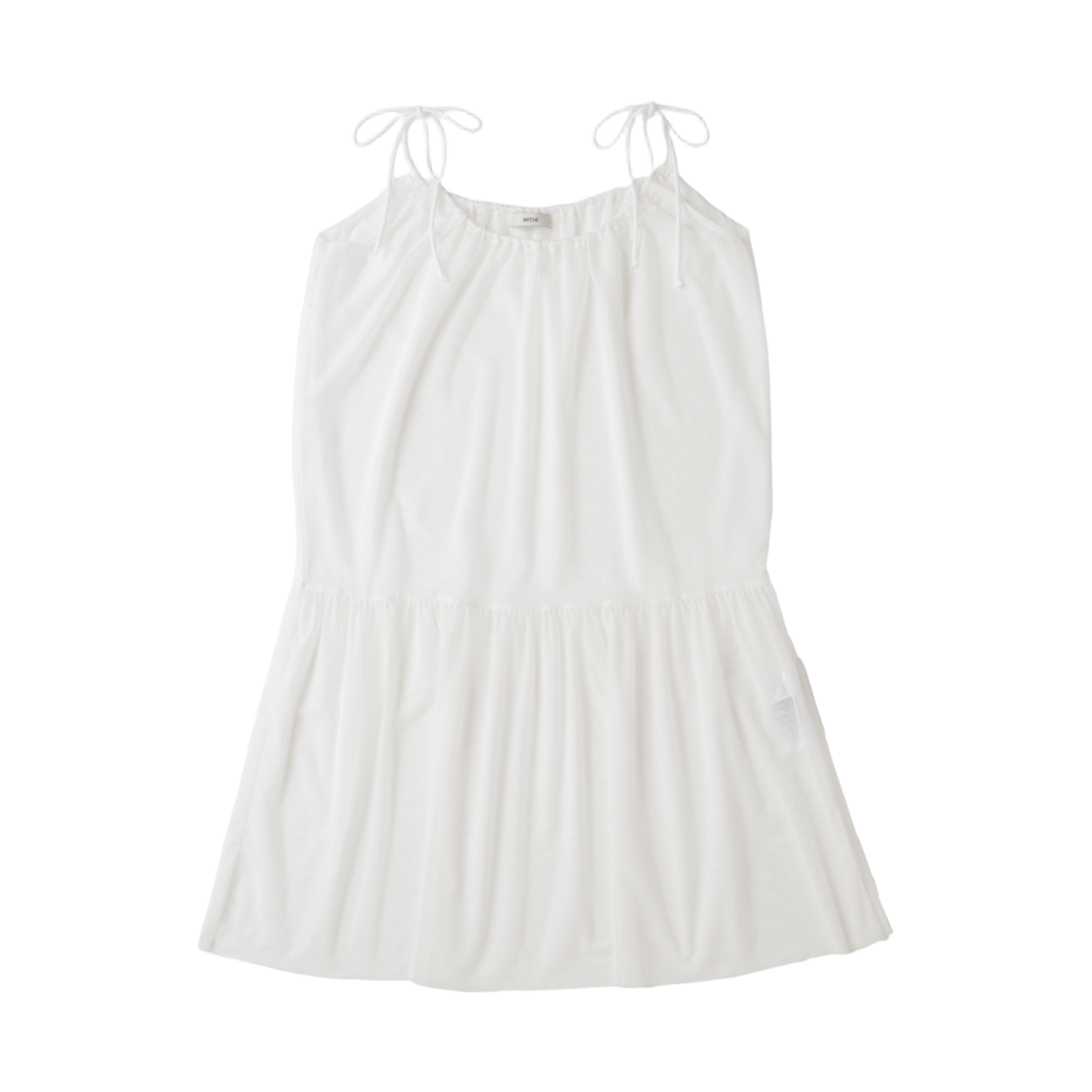 에토아 시어 셔링 원피스 화이트(aetoa Sheer Shirring Dress White)