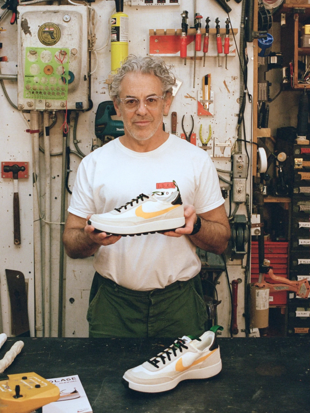 Nike x Tom Sachs General Purpose Shoe Pine Green University Gold, Nike x Tom Sachs General Purpose Shoe Light Cream 착용 스타일 - 2