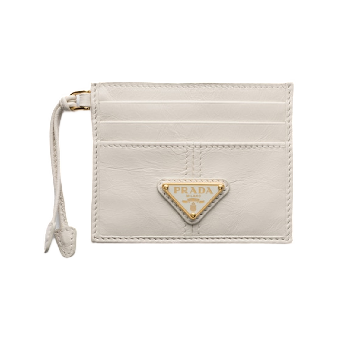 1MC025-2CYR-F0009 Prada Leather Card Holder White