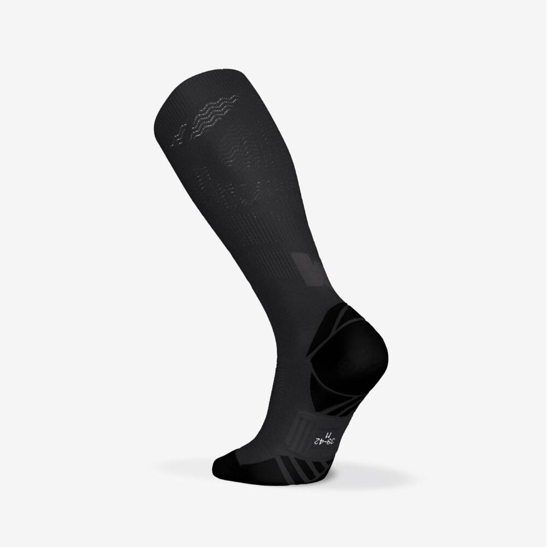 데카트론 러닝 카프 컴프레션 양말 1켤레 900 스모크 블랙(DECATHLON Running Calf Compression Socks 1 Pair 900 Smoked Black) - 3