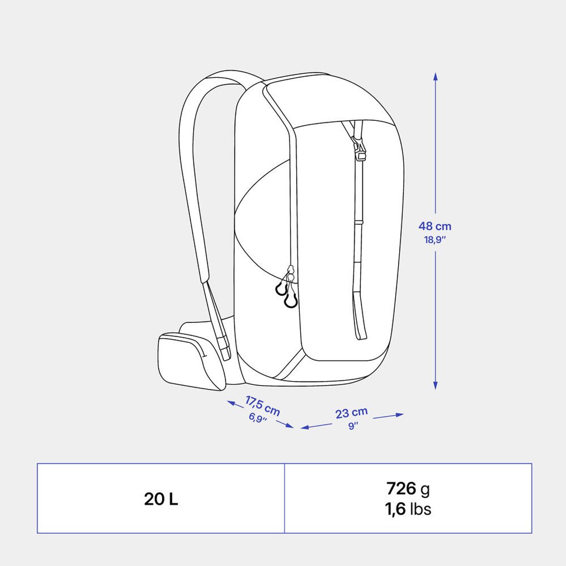 데카트론 등산 백팩 20L MH100 루나 베이지(DECATHLON Hiking Backpack 20L MH100 Lunar Beige) - 4