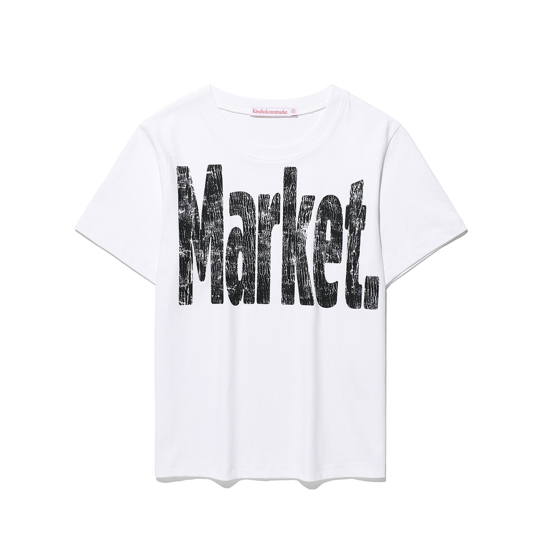 KIB6MFT513AWH Kims Fresh Cotton Market Crack Market Logo Tee White