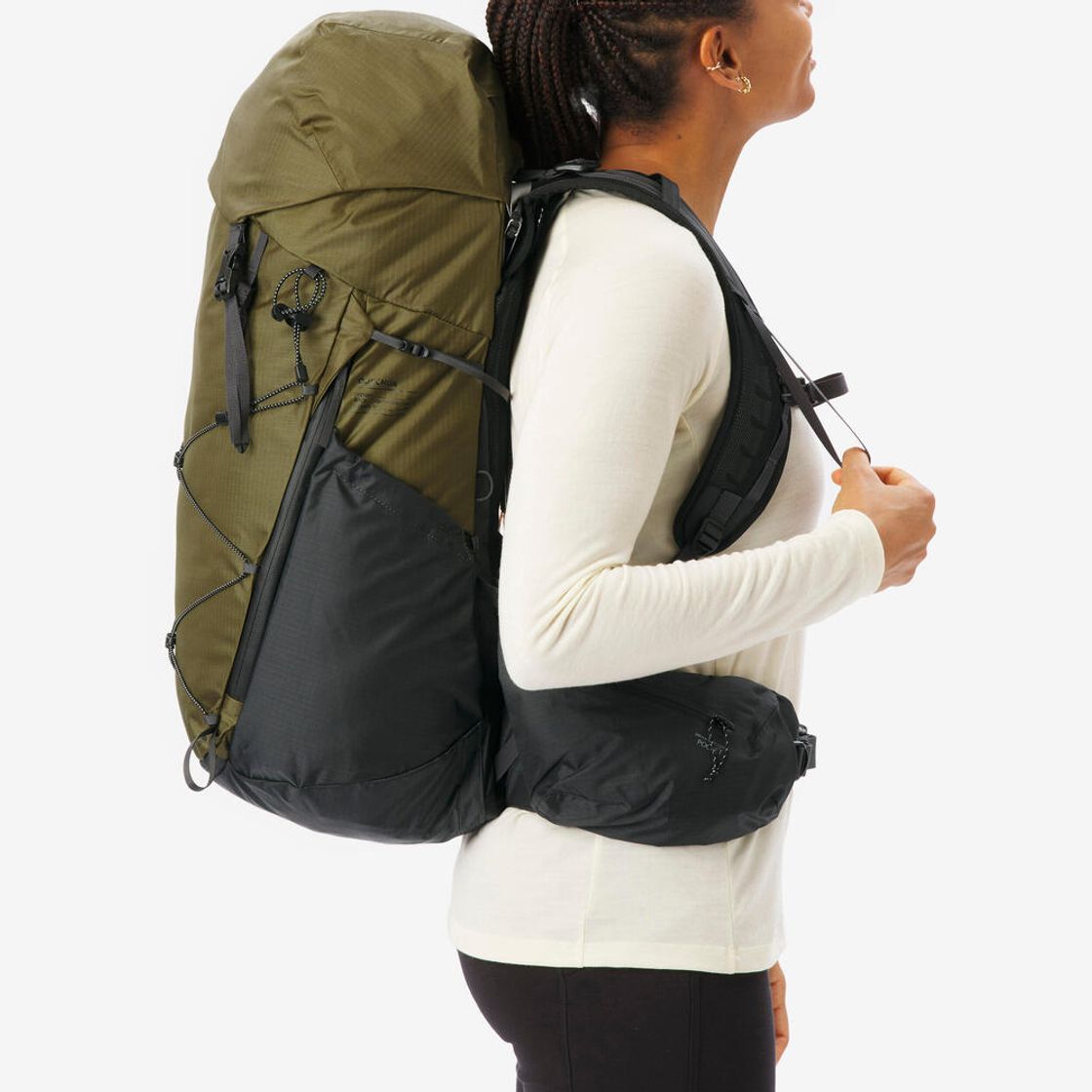 데카트론 하이킹 백팩 38L MH900 골든 올리브 그린(DECATHLON Hiking Backpack 38L MH900 Golden Olive Green) - 4