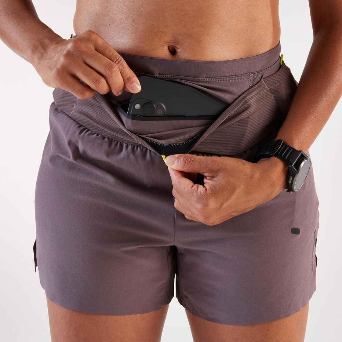 데카트론 여성 5인치 트레일러닝 쇼츠 런 울트라 900 쿼츠 브라운(DECATHLON Women's 5" Trail Running Shorts Run Ultra 900 Quartz Brown) - 8