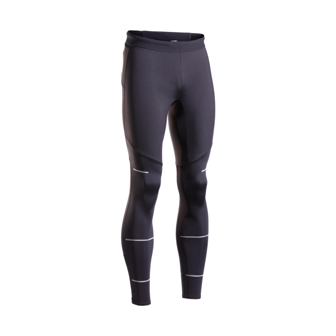 8626362 DECATHLON Men's Running Tights Run Dry 500 Smoke Black