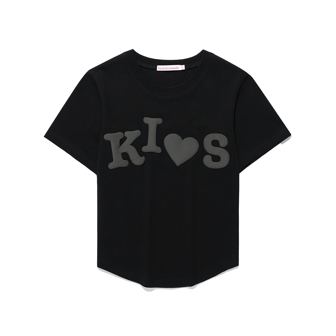 KIB6MFT503ABK Kims Fresh Cotton Market Bumpy Kiss Logo Tee Black