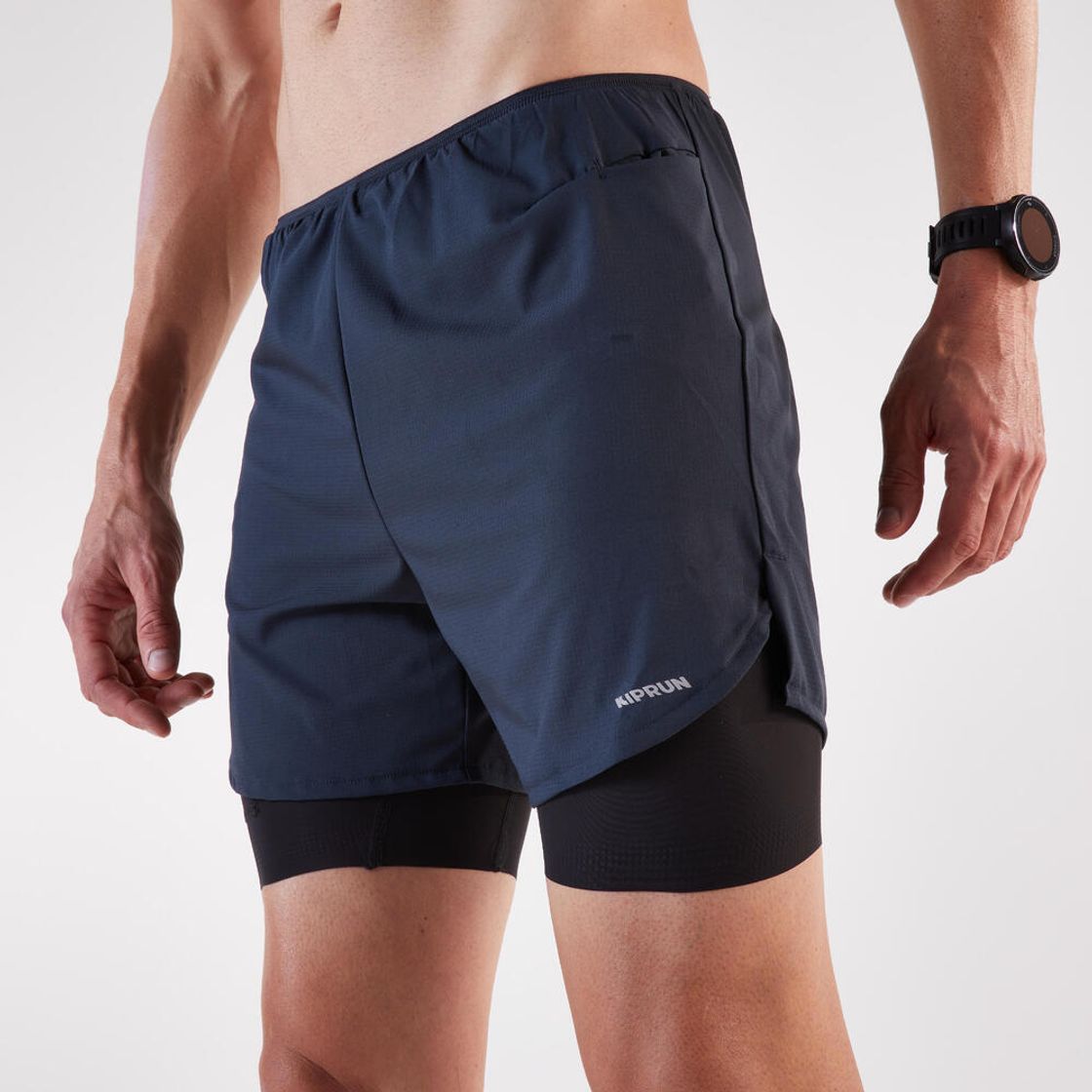데카트론 남성 5인치 러닝 투인원 쇼츠 런 500 스모크 블랙(DECATHLON Kiprun Men's Running 2in1 Shorts Run 500 Smoke Black) - 7